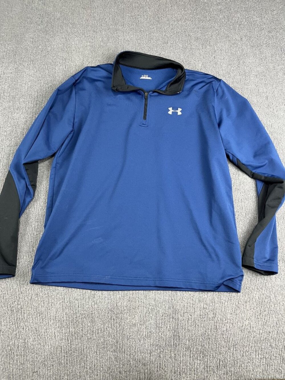 Under Armour Mens Blue Quarter-Zip Pullover M With Black Accents